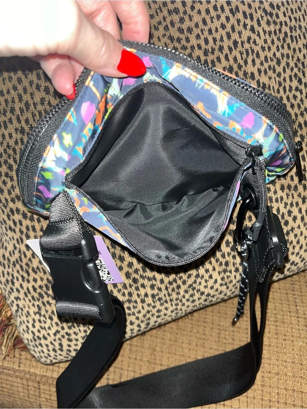 Iris& Rainbow Vibrant Leopard 57” Crossbody Bag